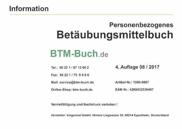 Personenbezogenes BTM-Buch