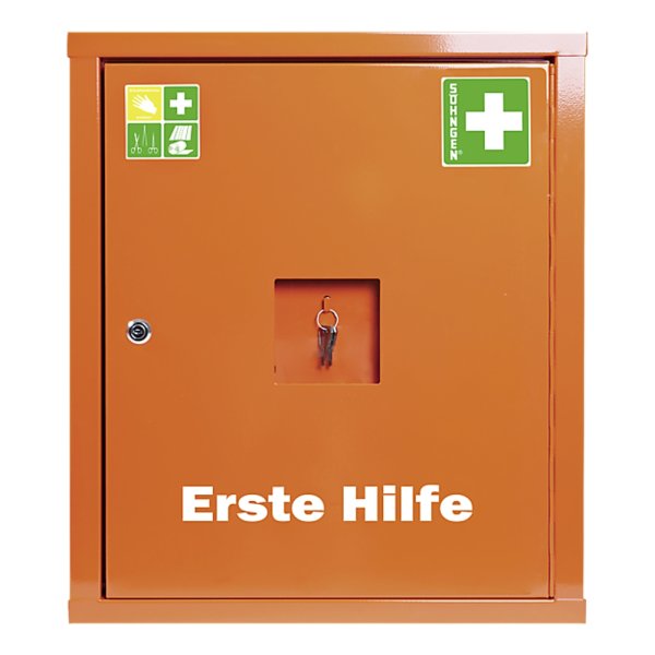 Verbandschrank Eurorsafe Industrie Norm orange mit Füllung DIN 13169 SÖHNGEN