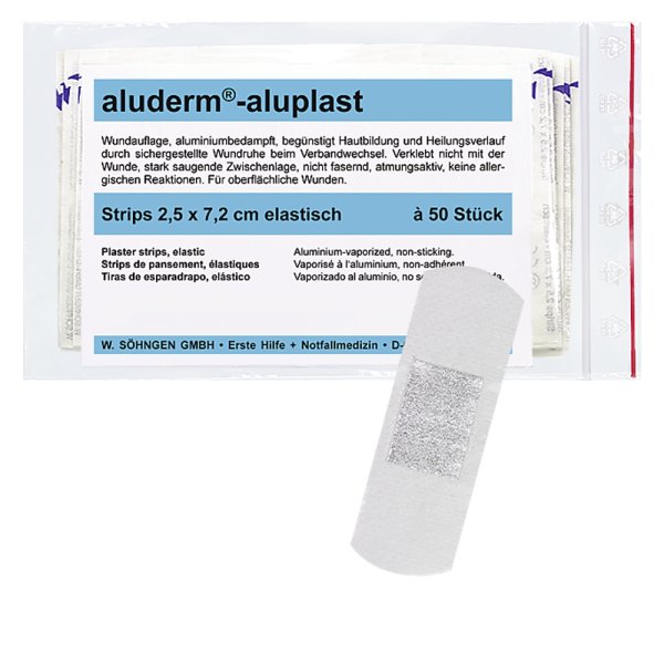 aluderm-aluplast Strips 2,5 x 7,2 cm SÖHNGEN elastisch 50 Stück