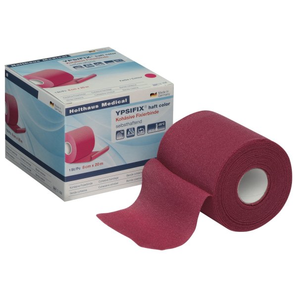 YPSIFIX haft Color Elasitsche Kohäsiv Binde HOLTHAUS 8 cm x 20 m pink