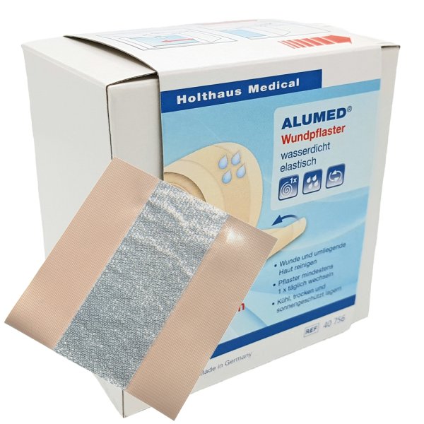 Alumed Wundpflaster 6 cm x 5 m HOLTHAUS Wasserabweisend + elastisch + atmungsaktiv + hypoallergen