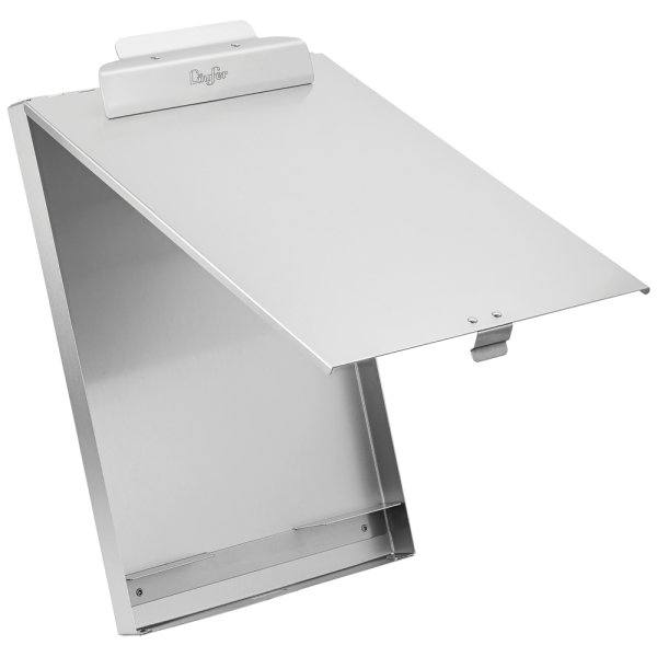 Formularhalter aus Aluminium mit Box Läufer 31017 Clipboard Klemmbrett