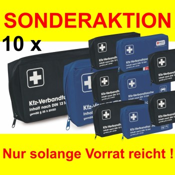 kingsmed GmbH - Privatkunden - 10 x KFZ Verbandtasche HOLTHAUS  Verbandkasten mit Malteser Aufdruck mit Inhalt nach DIN 13164
