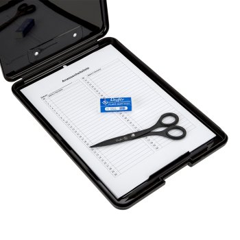 Klemmbrett mit Aufbewahrungsfach schwarz Läufer 55800 Clipboard Formularhalter