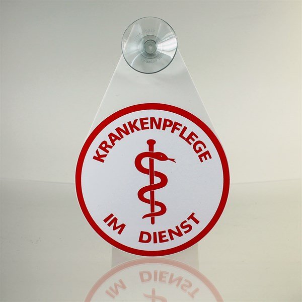 kingsmed ® KFZ Innenschild ÄS Krankenpflege mit Saugnapf