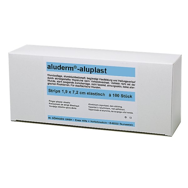 aluderm-aluplast Strips 1,9 x 7,2 cm SÖHNGEN elastisch 100 Stück