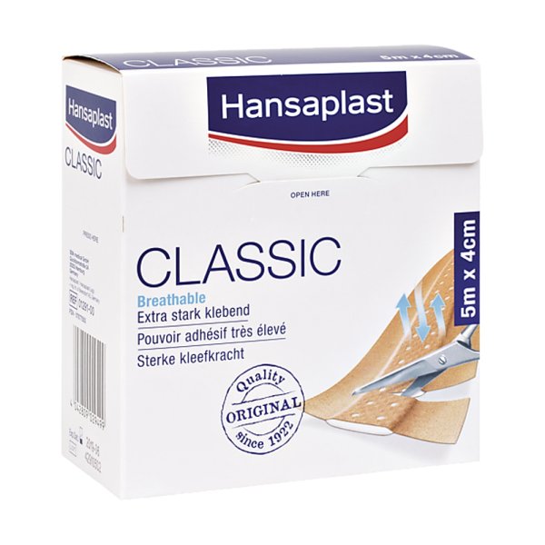 Hansaplast CLASSIC 4 cm x 5 m Wundpflaster starr