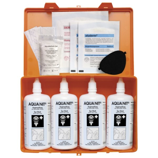 AQUA NIT Box 4 x 250 ml Augenspülung SÖHNGEN im Verbandkasten Kiel