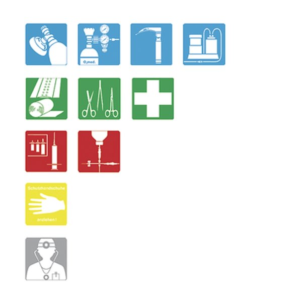 Piktogramme Notfallmedizin K SÖHNGEN 33 x 33 mm 11 Stück